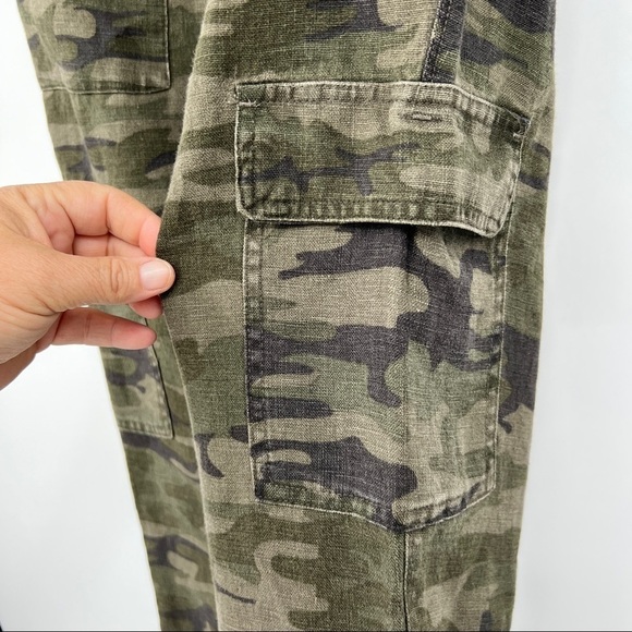 Sanctuary X Anthropologie Y2k 1990 Discoverer Linen Camouflage Cargo Pants - Picture 8 of 15
